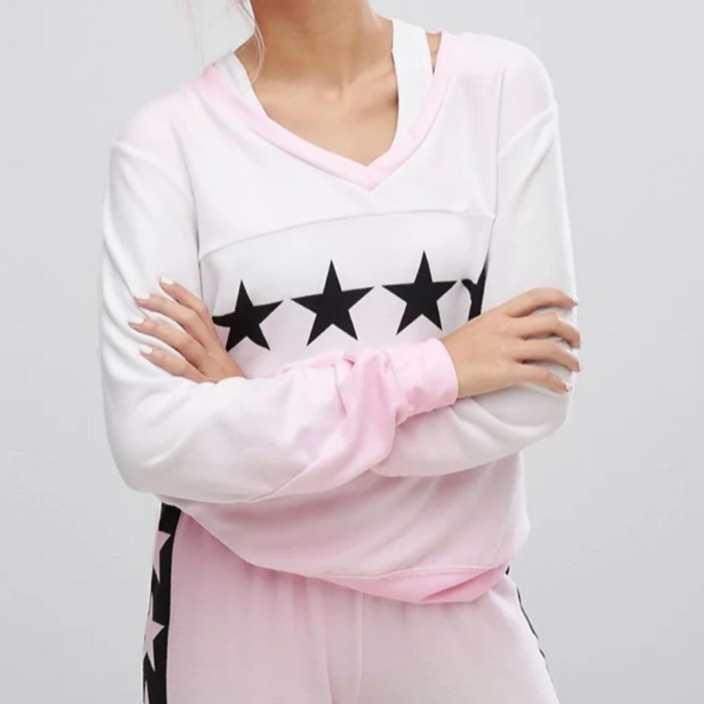 WILDFOX Pink Star Sweatshirt